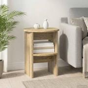 vidaXL Sidokabinett Sonoma-ek Ø40 x 50 cm Konstruerat trä