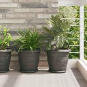 vidaXL Växtkrukor 6 pcs Svart Ø 30 x 25 cm Plast