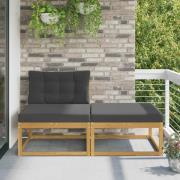 vidaXL 2 Stycke Utomhuspall Polyester Vit