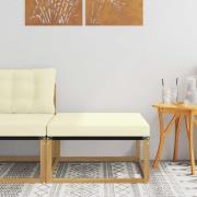 vidaXL Utomhuspall Massivt Akaciaträ och Textilene Vit