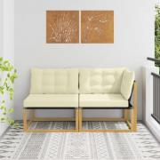 vidaXL Sektionell Soffa Enheter med kudde Vit 162,5 x 83 x 73 cm