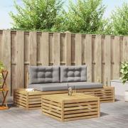 vidaXL 3 Stycke Utomhussoffset Polyester Vit