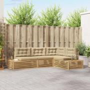 vidaXL 4 Stycke Utomhussoffset Polyester Vit