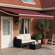 vidaXL Elektrisk Retraktabel Markis Vinröd 4 x 2 m