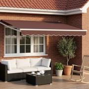 vidaXL Manuell utdragbar markis med LED-lampor 3,5 x 2,5 m