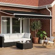 vidaXL Manuell utdragbar markis med LED-lampor 3,5 x 2,5 m