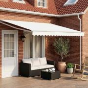 vidaXL Manuell utdragbar markis med LED-lampor Vit 4 × 3 m