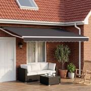 vidaXL Manuell utdragbar markis med LED-lampor 4,5 × 3 m
