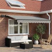 vidaXL Manuell utdragbar markis med LED-lampor 2,5 x 2 m