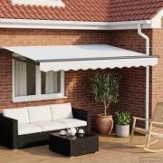 vidaXL Manuell utdragbar markis med LED-lampor 3,5 x 2 m