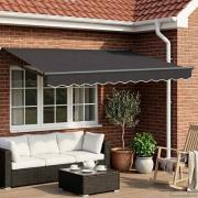 vidaXL Manuell utdragbar markis med LED-lampor Antracit 3,5 x 2,5 m