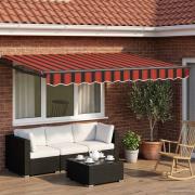 vidaXL Manuell utdragbar markis med LED-lampor 3,5 x 2,5 m