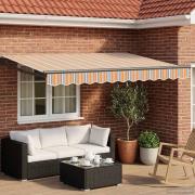 vidaXL Manuell utdragbar markis med LED-lampor 3,5 x 2,5 m