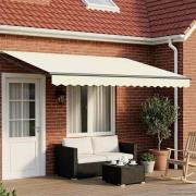 vidaXL Manuell utdragbar markis med LED-lampor 4 × 3 m