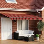 vidaXL Manuell utdragbar markis med LED-lampor 4 × 3 m