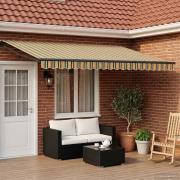 vidaXL Manuell utdragbar markis med LED-lampor 4 × 3 m