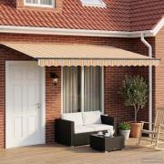 vidaXL Manuell utdragbar markis med LED-lampor 4,5 × 3 m