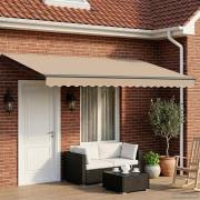 vidaXL Manuell utdragbar markis med LED-lampor 4,5 × 3 m