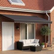 vidaXL Manuell utdragbar markis med LED-lampor Antracit 5 x 3 m