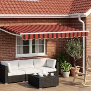 vidaXL Elektrisk Retraktabel Markis Orange och Brunt 3 x 2,5 m