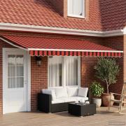 vidaXL Elektrisk Retraktabel Markis Orange och Brunt 5 x 3 m