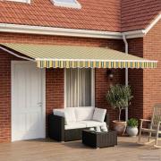 vidaXL Elektrisk Retraktabel Markis Grön och Gul 5 x 3 m