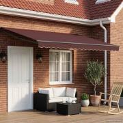 vidaXL Elektrisk Retraktabel Markis Brun 4,5 × 3 m