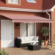 vidaXL Elektrisk Retraktabel Markis Röd och Vit 4,5 × 3 m