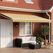 vidaXL Elektrisk Retraktabel Markis Gul, Grå och Vit 4 × 3 m