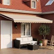 vidaXL Elektrisk Retraktabel Markis Beige och vit 4 × 3 m