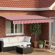 vidaXL Elektrisk Retraktabel Markis Röd, Vit, Antracit 3 x 2,5 m