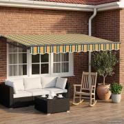 vidaXL Elektrisk Retraktabel Markis Grön, Gul, Antracit 3,5 x 2,5 m