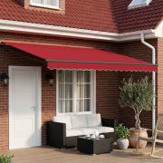 vidaXL Elektrisk Retraktabel Markis Röd och Antracit 4 × 3 m