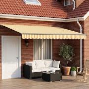 vidaXL Elektrisk Retraktabel Markis Orange, Vit, Antracit 4,5 × 3 m