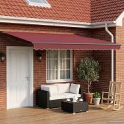 vidaXL Elektrisk Retraktabel Markis Vinröd och Antracit 5 x 3 m