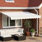 vidaXL Manuell Utdragbar Markis Vit 3,5 x 2,5 m