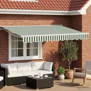 vidaXL Manuell Utdragbar Markis Grön och Vit 3,5 x 2,5 m