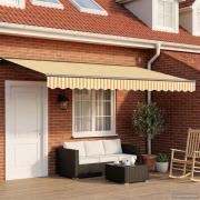 vidaXL Manuell Utdragbar Markis Gul och Vit 4 × 3,5 m