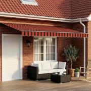 vidaXL Manuell Utdragbar Markis Orange, svart och gul 5 × 3,5 m