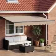 vidaXL Manuell markisram med LED-lampor Beige och Antracit 2,5 x 2 m