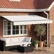 vidaXL Manuell markisram med LED-lampor Vit och antracit 3 x 2,5 m