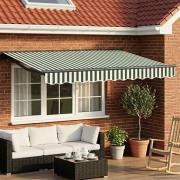 vidaXL Manuell markisram med LED-lampor Grön, Vit, Antracit 3 x 2,5 m