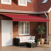 vidaXL Manuell markisram med LED-lampor Röd och Antracit 4 × 3,5 m