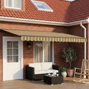 vidaXL Manuell markisram med LED-lampor Grön, Gul, Antracit 5 × 3,5 m