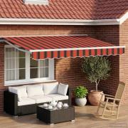 vidaXL Elektrisk Retraktabel Markis Orange, svart och gul 3 x 2,5 m