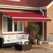 vidaXL Elektrisk Retraktabel Markis Röd 3,5 x 2,5 m