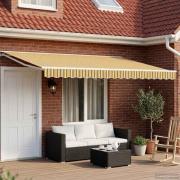 vidaXL Elektrisk Retraktabel Markis Gul, Grå och Vit 4 × 3 m