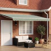 vidaXL Elektrisk Retraktabel Markis Grön och Vit 5 × 3,5 m