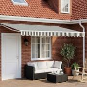 vidaXL Elektrisk Retraktabel Markis Antracit och vitt 4 × 3,5 m