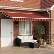 vidaXL Elektrisk Retraktabel Markis Orange, Svart och Vit 4,5 × 3 m